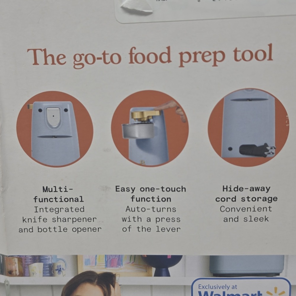 New Beautiful 19438 Easy-Prep Electric Can Opener, by Drew Barrymore - Picture 5 of 7